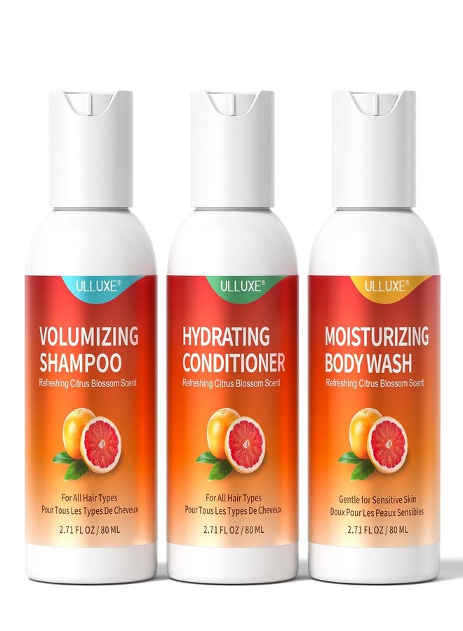 ulluxe Travel Size Shampoo Conditioner Set and Body Wash, Travel Essentials Kit, Valentine's Day Gifts for Women, Body Care and Hair Care Routine Gift, Sulfate Free, TSA Friendly, 2.71 Oz Ea - Image 1
